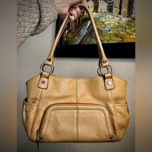 Tignanello Tan Leather Shoulder Bag Purse